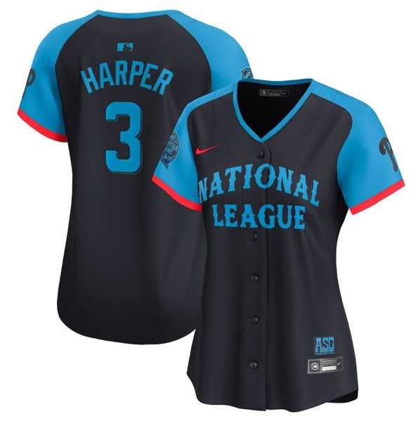 Women%27s National League #3 Bryce Harper Navy 2024 All-Star Limited Stitched Baseball Jersey(Run Small)->2024 mlb all-star->MLB Jersey